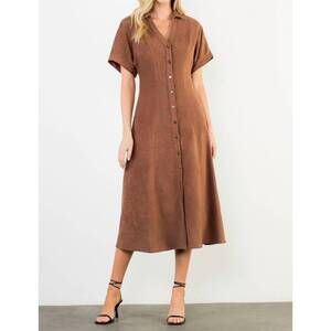 NEW THML a-line midi dress in brown